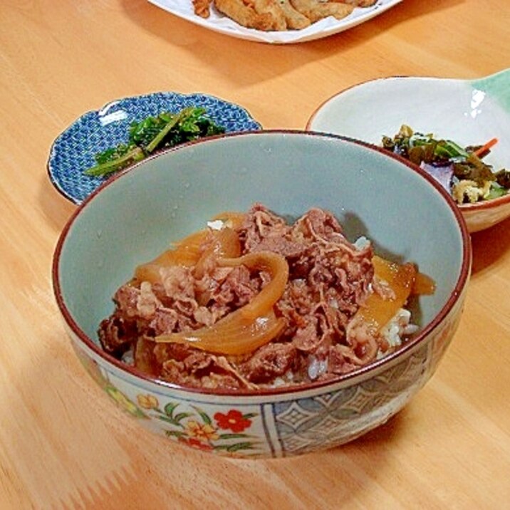 麺つゆで簡単牛丼